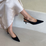 [GIRLS GOOB] Women's Comfortable High Heels, Dress Pointed Toe Stiletto, Pumps, Sandal, Fabric  Suede - Made in KOREA